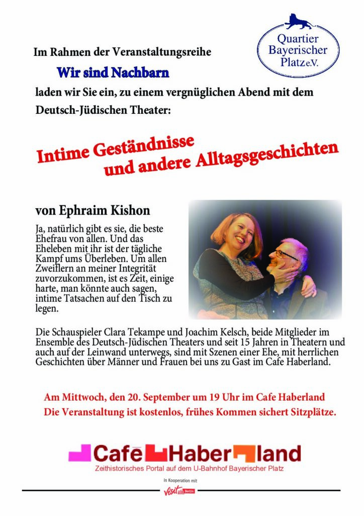 Abend mit dem Deutsch-Jüdischen Theater: Intime Geständnisse und andere Alltagsgeschichten von Ephraim Kishon